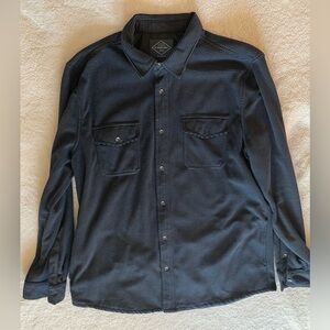 St John’s Bay Microfleece Men’s Shirt Jacket. Navy Stripe, XLT, Like new No tags